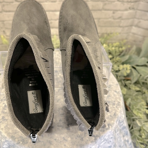 Comfort Ease by Blair - Gray Suede Moccasin Ankle Zip Booties WMS 6.5W🩶VGUC - Picture 11 of 15